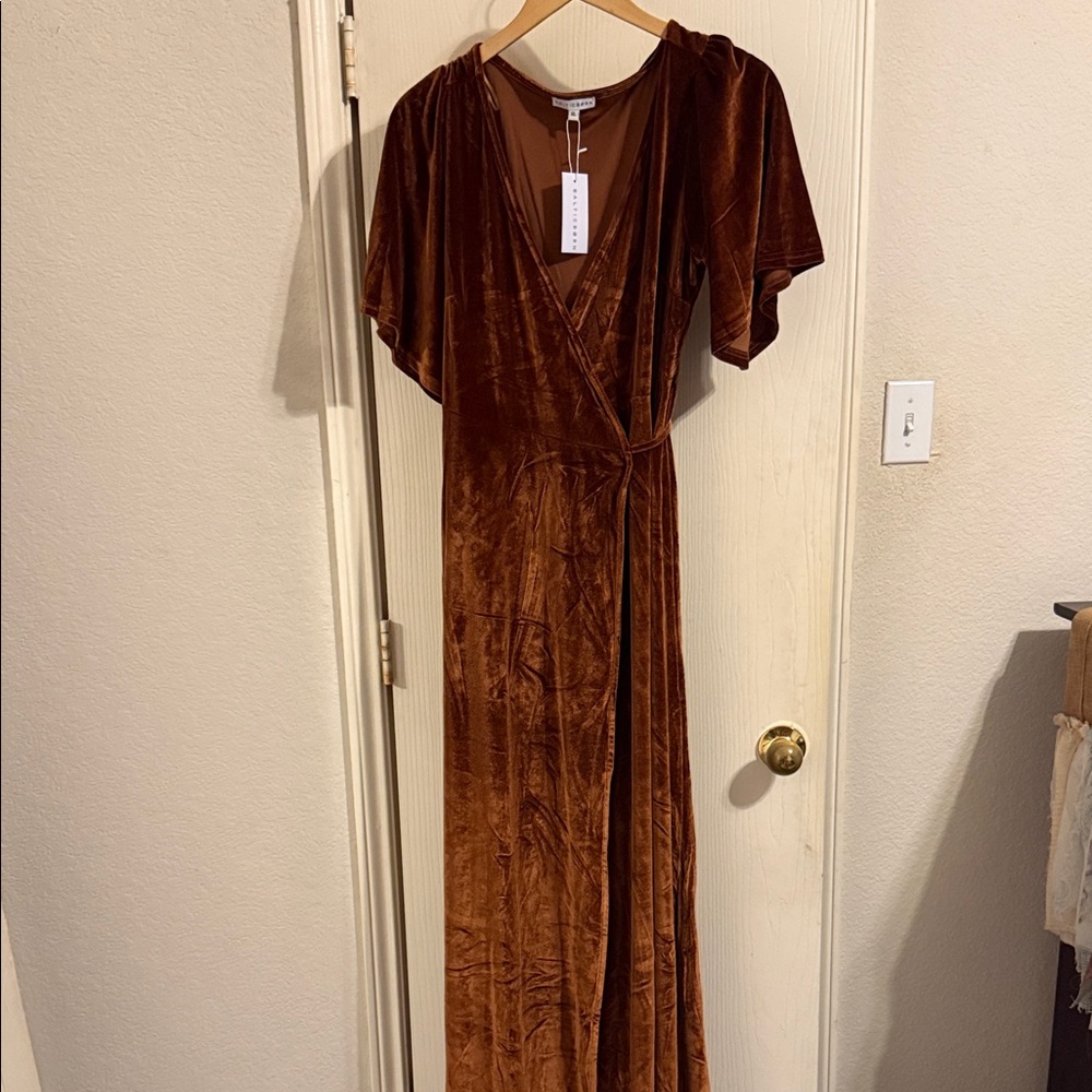 Baltic Born Brown Velvet Maxi Dress